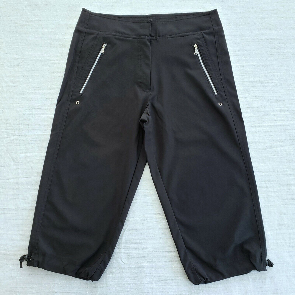 Grand Slam Hiking Pants Womens 4 Black Cropped Outdoor Utility Camp Golf Casual